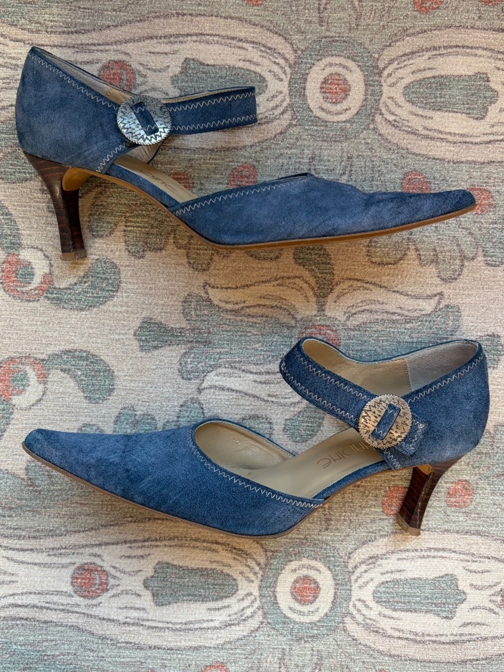 Pace Herrero Blue Suede Heels